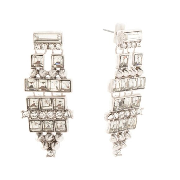 ALLSAINTS Rhodium Large Statement Earrings - Picture 1 of 2
